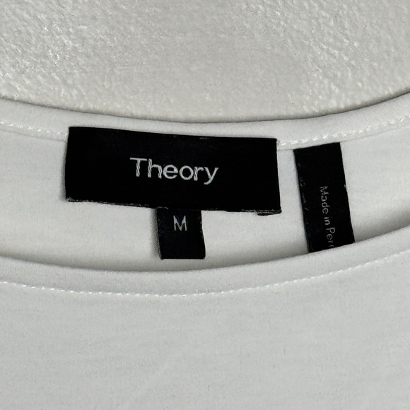 Theory Puff-Sleeve Scoop Top Clinton Knit White Top Sz M - Picture 3 of 7